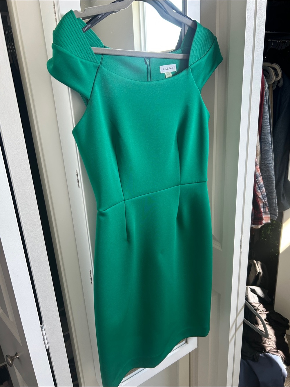 Calvin Klein Green Cap Sleeve Sheath Dress